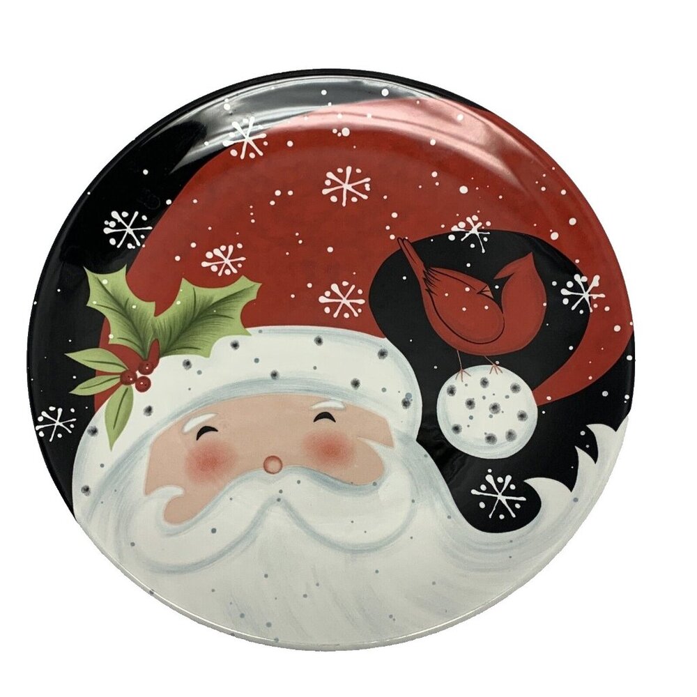 Certified International Christmas Susan Winget Salad Dessert Plate‎ Santa 8-3/4"